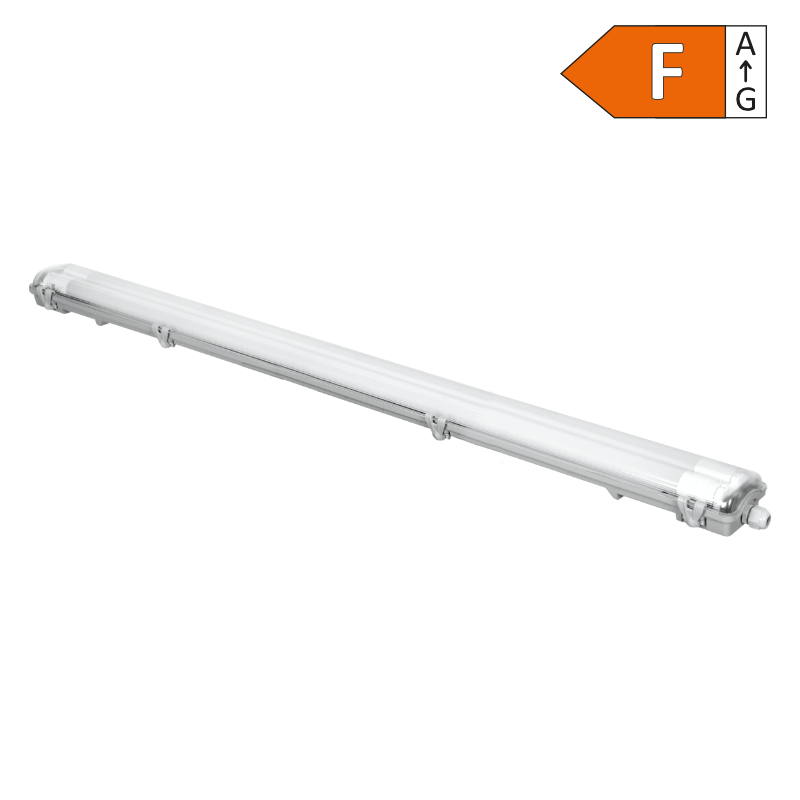Hermetička svjetiljka za LED cijevi G13, 2x18W, IP65, 120cm, siva
