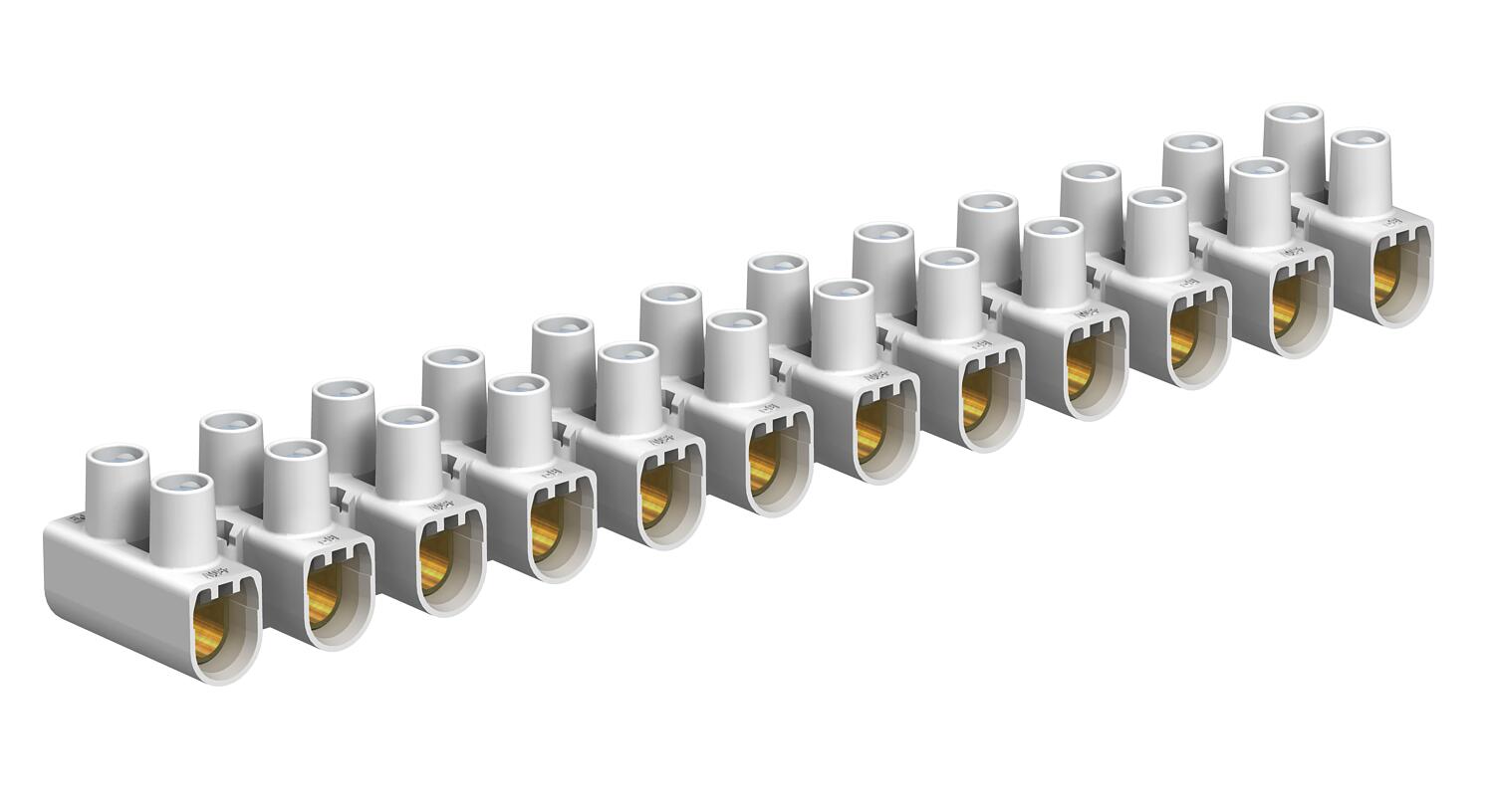 Serijske luster kleme 16 mm² polipropilen, bijela