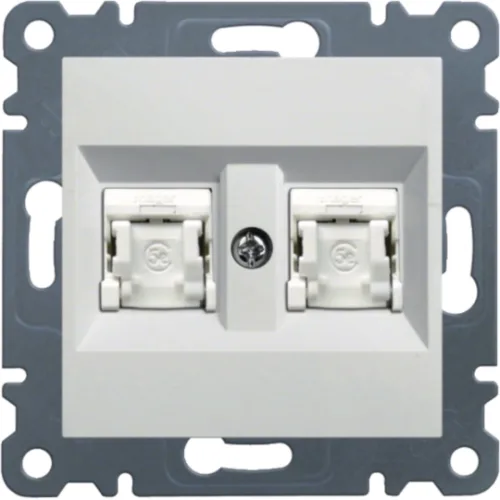 Utičnica, 2xRJ45, Cat.6 UTP, Lumina, bij