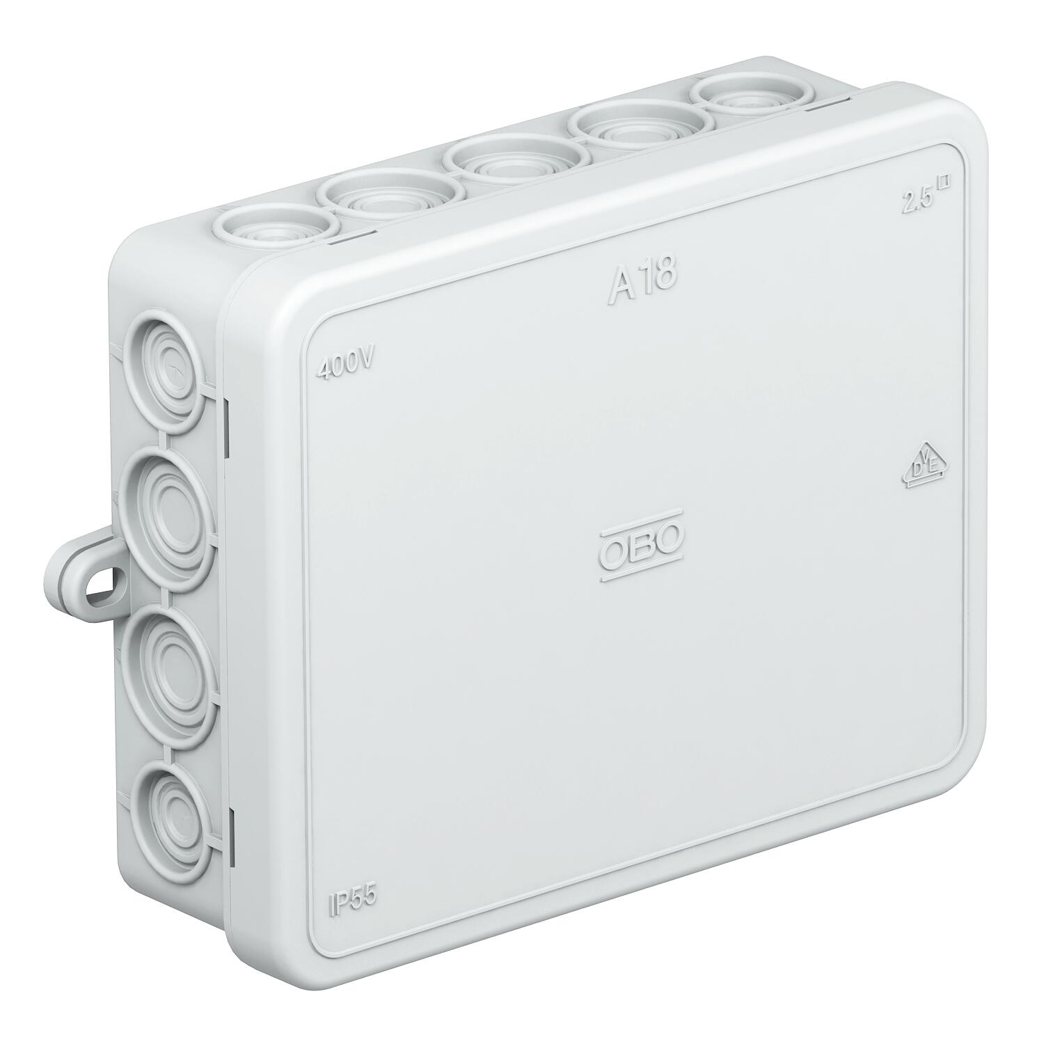 Razvodna kutija OBA18 125x100x38 svijetlo siva IP55