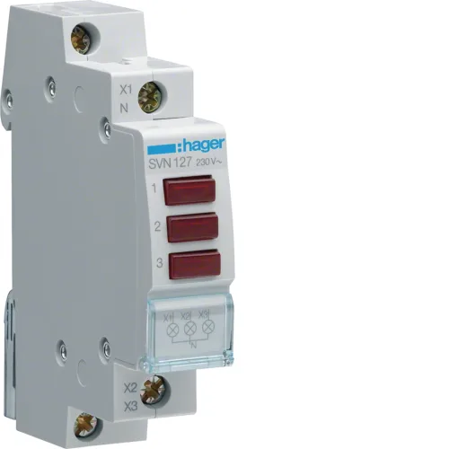 LED signalizator, 3-struki, crvena, 230V