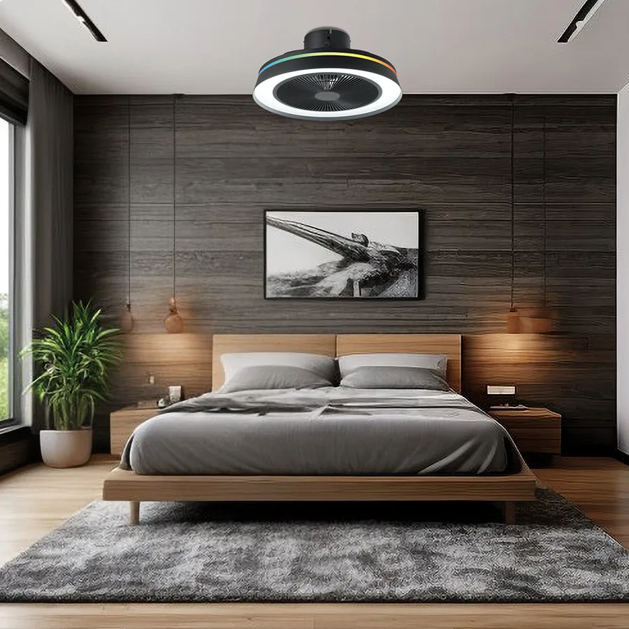 Plafonjera LED sa ventilatorom Houston ML-24 35W Crna