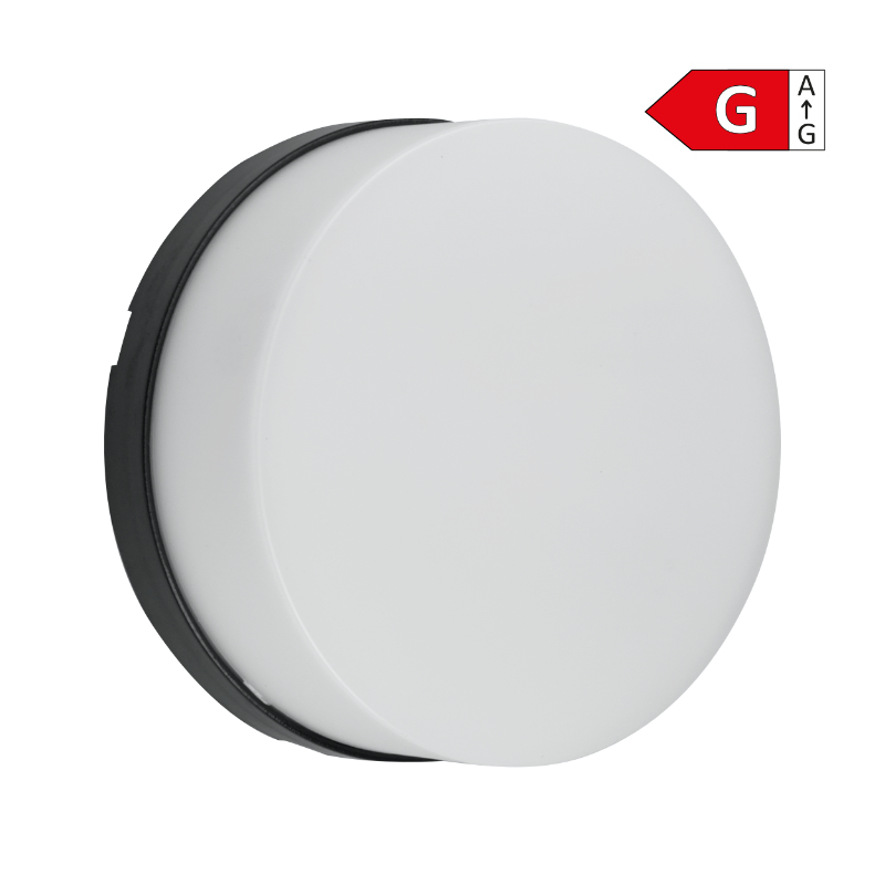 Vanjska LED zidna lampa, 8W, 700lm, 3000K, IP65, crna