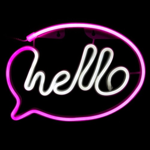 LED Neon Sjajna Lampa 'Hello', 30 x 21 cm