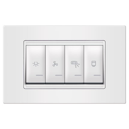 Set sklopki za kupatilo 4x16A 250V s indikatorom i kutijom